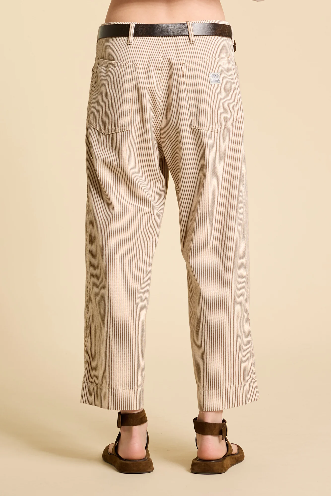 GEORGIA WORK PANT IN BROWN RAILROAD STRIPE