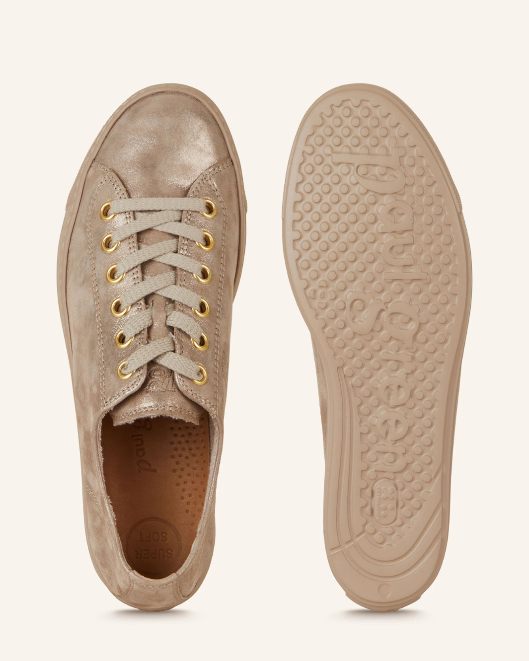 HADLEY SNEAKER IN CHAMPAGNE GLOSSY ANTIC