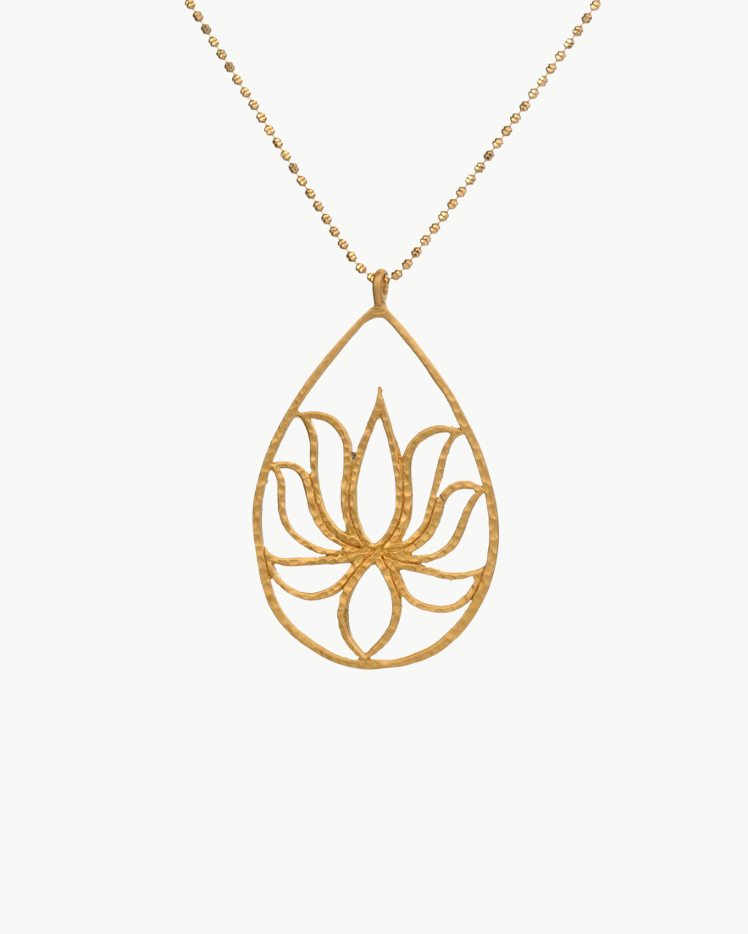 TEARDROP LOTUS GOLD NECKLACE