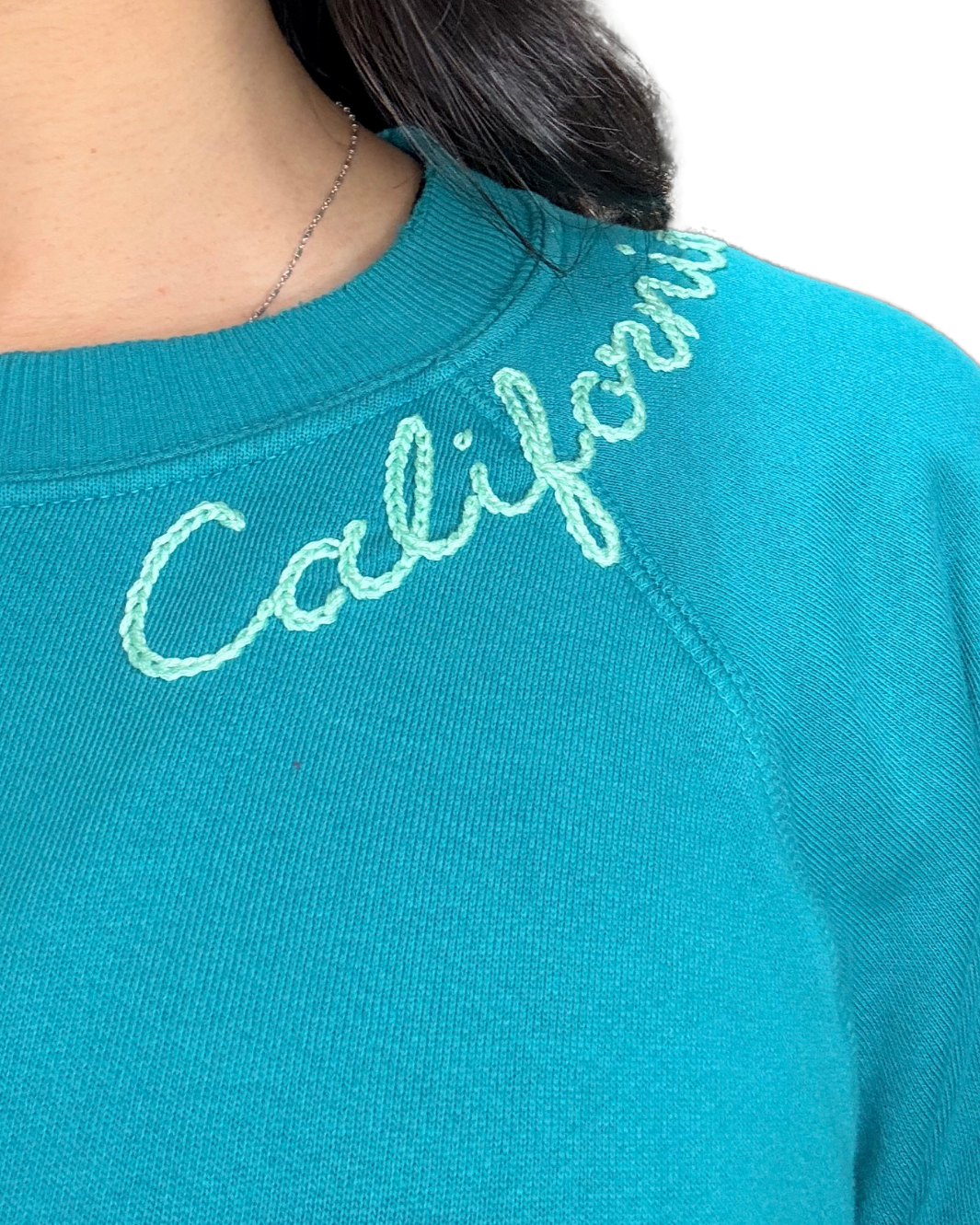 CALIFORNIA CREW SWEATSHIRT IN TEAL