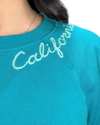 CALIFORNIA CREW SWEATSHIRT IN TEAL