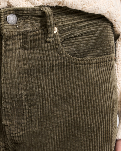 LUCY BOYFRIEND PANT IN OLIVE BUBBLECORD